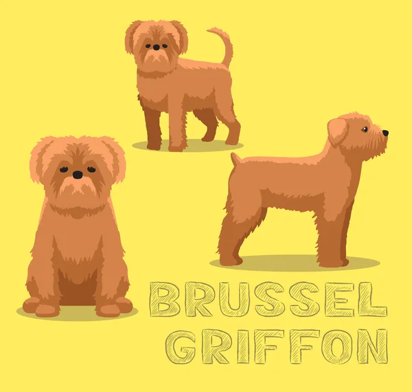 Dog Brussel Griffon Cartoon Vector Illustration — Stockový vektor