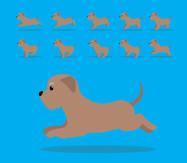 Animazione Animale Sequenza Cane Irlandese Wolfhound Vector Cartone Animato — Vettoriale Stock