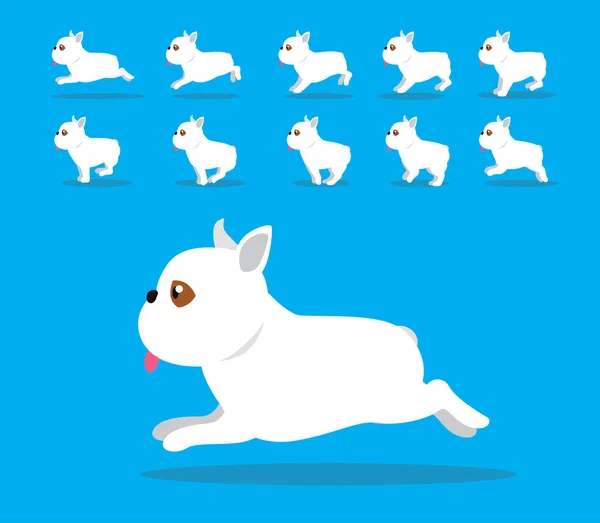 Sequência Animação Animal Cão Bulldog Francês Cartoon Vector —  Vetores de Stock