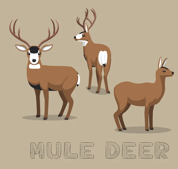 Deer Mule Cartoon Vector Illustration — 스톡 벡터