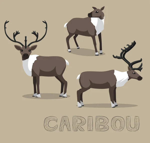 Deer Caribou Cartoon Vector Illustration — Stock Vector