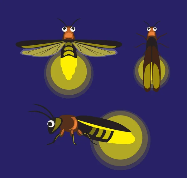 Insect Firefly Leuke Cartoon Vector Illustratie — Stockvector
