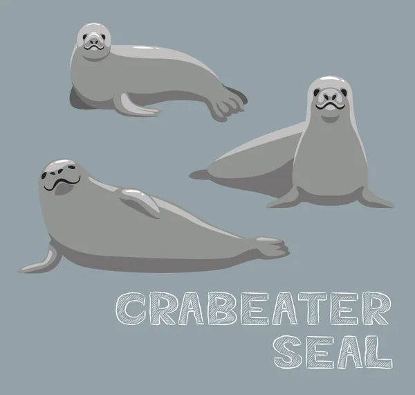 Crabeater Seal Cartoon Vector Ilustração — Vetor de Stock