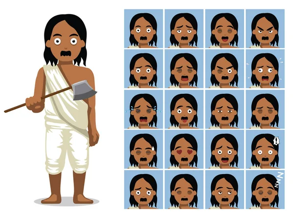 Satyavan Savitri Pujam Cartoon Emotion Enfrenta Ilustração Vetorial — Vetor de Stock