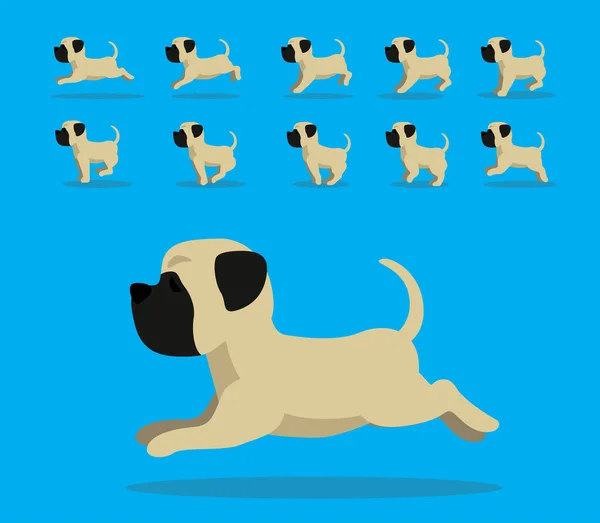 Sekwencja Animacji Zwierzęcej Pies Mastiff Cartoon Vector — Wektor stockowy