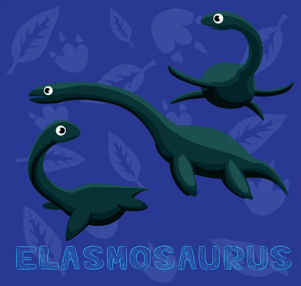 Dinosaur Elasmosaurus Illustration Vectorielle Bande Dessinée — Image vectorielle