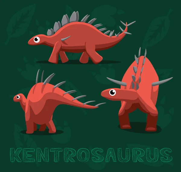 Illustration Vectorielle Dessin Animé Dinosaure Kentrosaurus — Image vectorielle