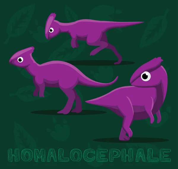 Dinosaurie Homalocephale Tecknad Vektor Illustration — Stock vektor