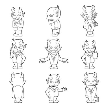 Cadılar Bayramı Karakteri Koca Kafa Şeytan İşadamı Boyama Kitabı 'nı Poz Verdi