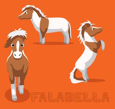 At Falabella Çizgi Film Vektör İllüstrasyonu