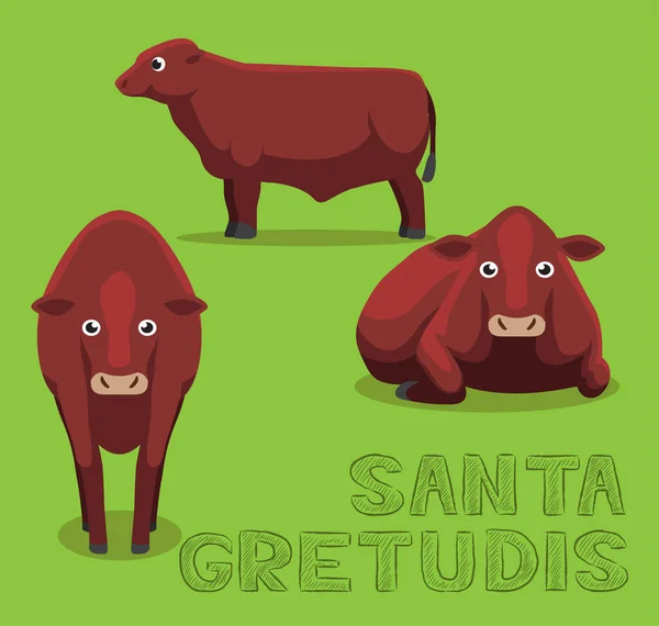 Vaca Santa Gertudis Cartoon Vector Ilustração — Vetor de Stock