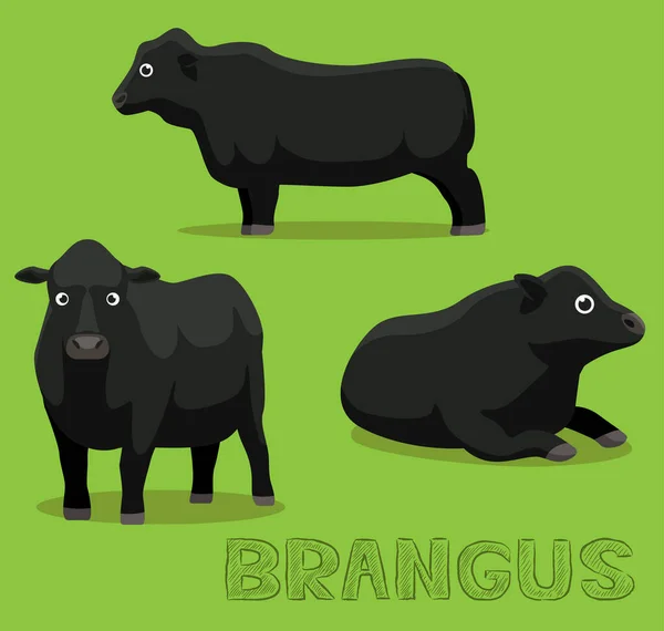 Vaca Brangus Ilustración Vectorial Dibujos Animados — Archivo Imágenes Vectoriales