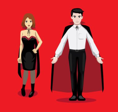 Manga Tarzı Drakula Vampir Aşığı Çizgi Filmi Çizgi Film Vektörü Resimleri