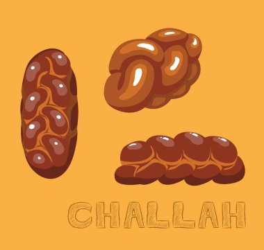 Ekmek Naziği Challah Vektör İllüstrasyonu