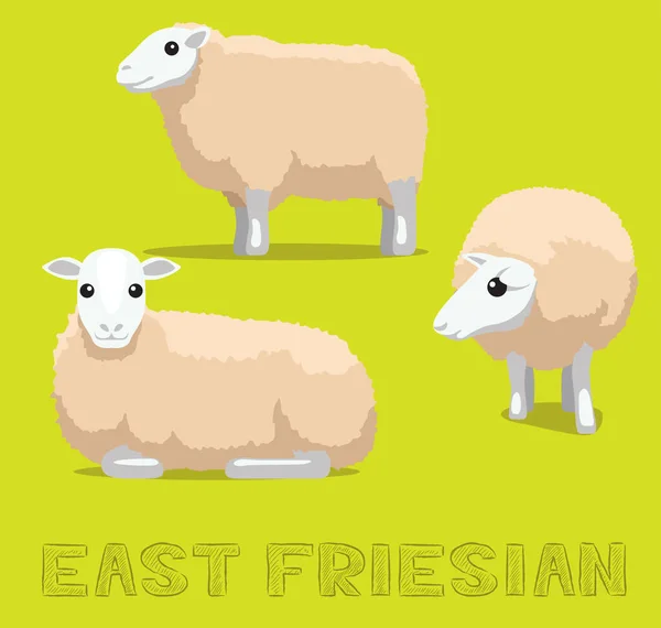 Sheep East Friesian Cartoon Vector Illustration — Stock Vector