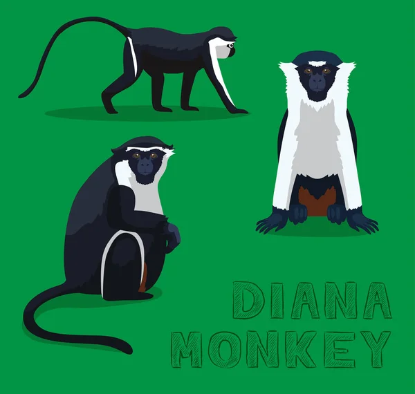 Ilustração Vetor Dos Desenhos Animados Diana Macaco —  Vetores de Stock