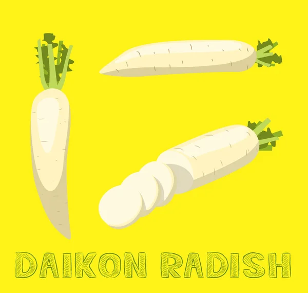 Gemüseart Daikon Rettich Vector Illustration — Stockvektor