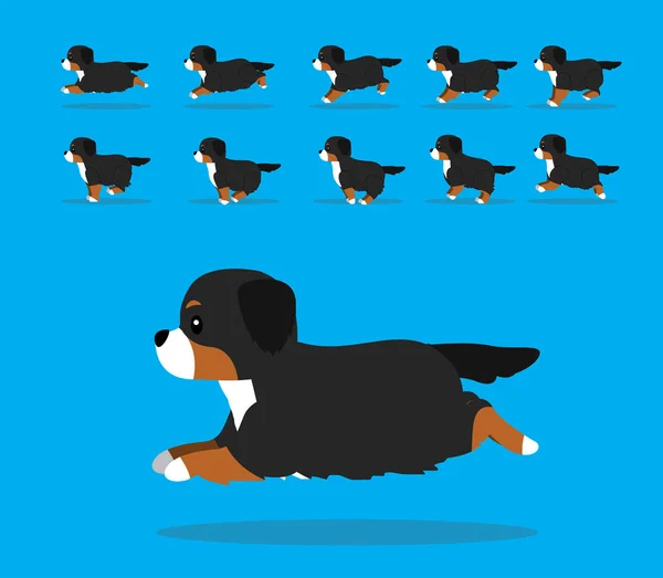 Animace Zvířat Sekvenční Pes Bernese Mountain Dog Cartoon Vector — Stockový vektor