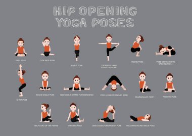 Kalça Açma Yogası Vektör Resimleri
