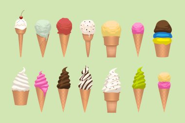 Çeşitli Dondurma Biçimi Farklılaştırma Vektörü İllüstrasyonu