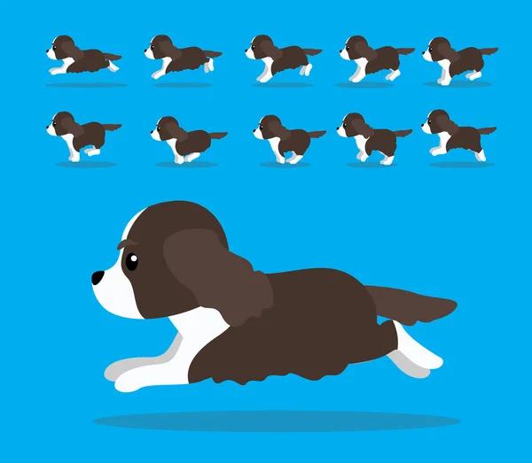 Animal Animation Sequence Dog Russian Springer Spaniel Cartoon Vector — стоковый вектор