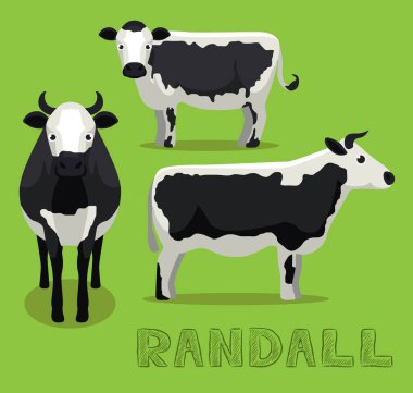 İnek Randall Çizgi Film Vektörü İllüstrasyonu