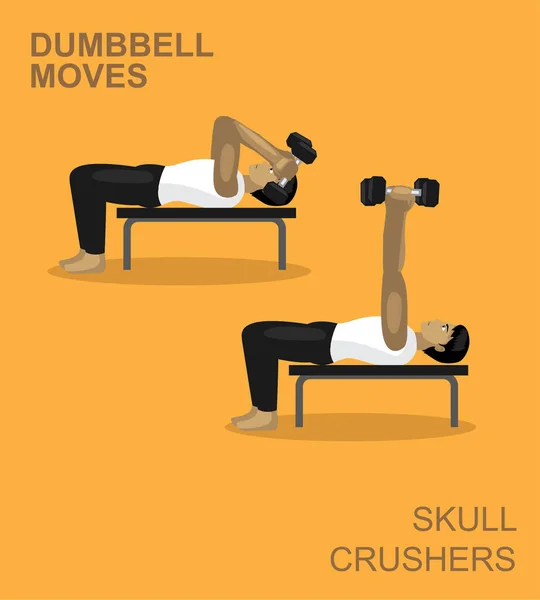 Crâne Concasseurs Haltère Déplace Manga Gym Set Illustration — Image vectorielle