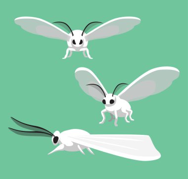 Kaniş Güvesi Şirin Çizgi Film Vektör İllüstrasyonu