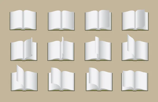 Kitap Sayfası Çevirme Animasyon Çerçeve Vektörü İllüstrasyonu