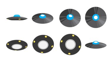 UFO Uçan Daire Döndürme 3d Canlandırma Vektör ResmiComment
