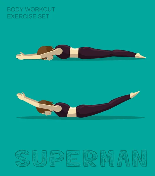 Süpermen Vücut Egzersizi Manga Çizgi Film Vektörü