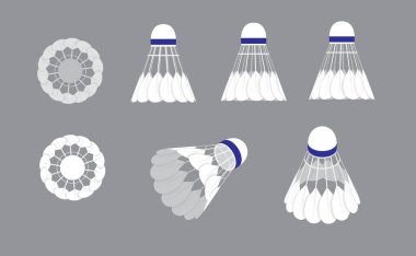 Çeşitli Taraflar Mekik Horozu Badminton Vektör İllüstrasyonu