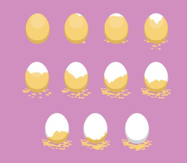 Yumurta Kabuğu Kırılma Sıralama Vektörü İllüstrasyonu