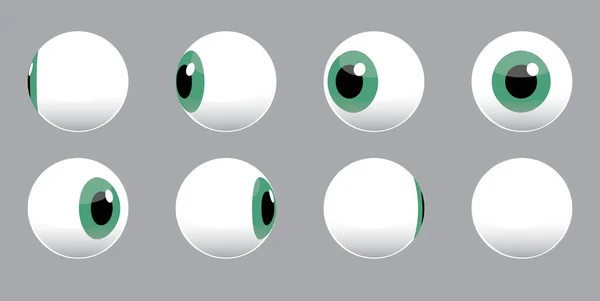 3D眼球回転ベクターイラスト — ストックベクタ