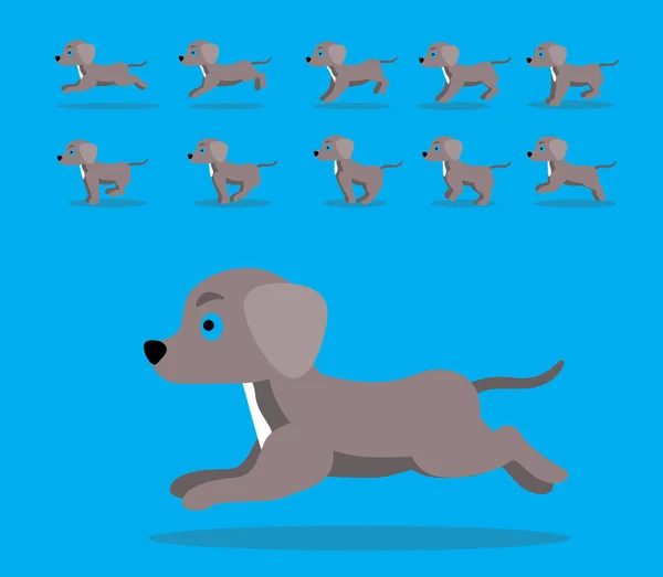 Animación Animal Secuencia Perro Azul Encaje Dibujos Animados Vector — Vector de stock