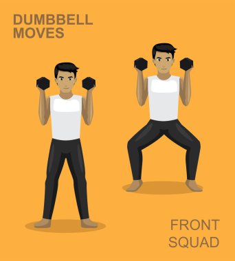 Incline Front Squad Dumbbell Manga Spor Salonu Çizimi Taşıdı