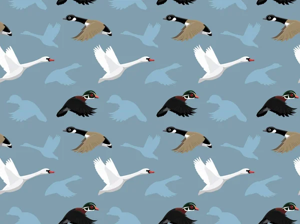 Patos Sem Costura Cartoon Wallpaper — Vetor de Stock