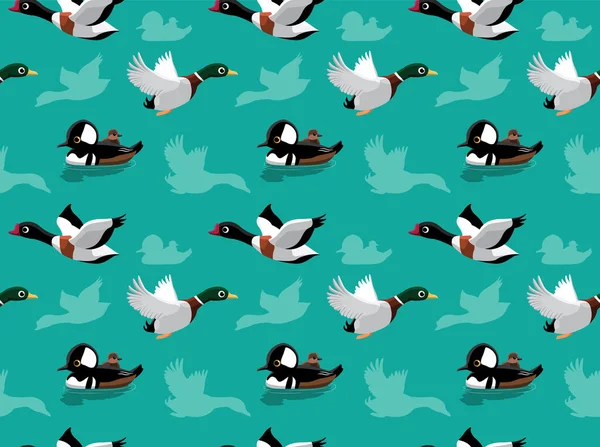 Patos Sem Costura Cartoon Wallpaper — Vetor de Stock
