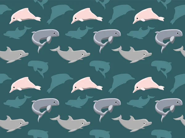 Дельфины Обои Бесшовный Узор — стоковый вектор