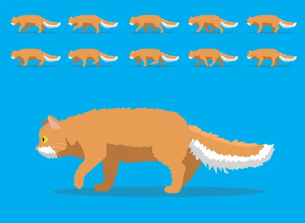 Animal Animation Sequence Cat Laperm Cartoon Vector — 스톡 벡터
