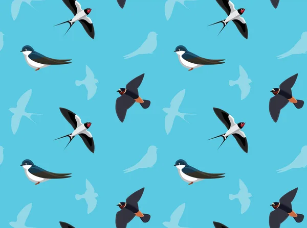 鳥ツバメ漫画の壁紙 — ストックベクタ