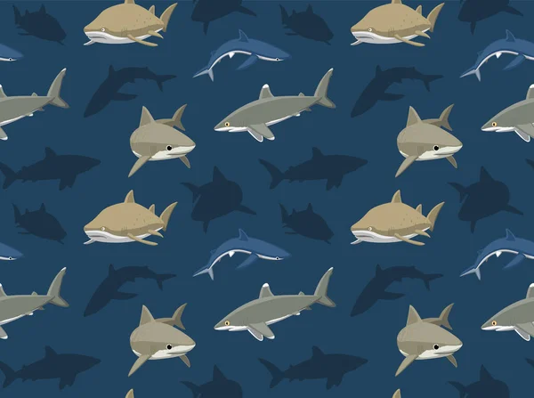 Sharks Cartoon Wallpaper — Stock Vector