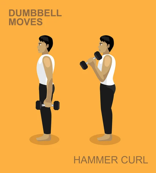 Hammer Curl Dumbbell Manga Spor Salonu Çizimleri