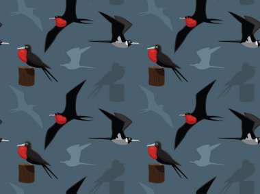 Kuş Frigatebird Duvar Kağıdı Kusursuz Desen