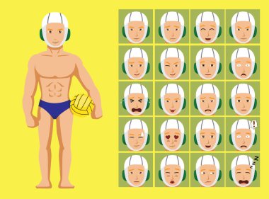 Manga Style Sport Water Polo Çizgi Film Karakteri Duygusallığı