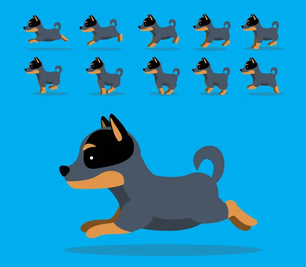 Sequência Animação Animal Cattledog Cartoon Vector — Vetor de Stock