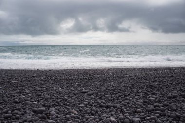 Görüntü Beach Djupalonssandur İzlanda üzerinde.