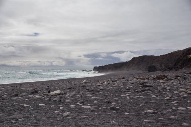Görüntü Beach Djupalonssandur İzlanda üzerinde.