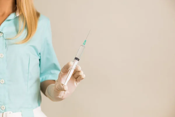 Image Medical Nurse Holding Injection — Stock Photo, Image