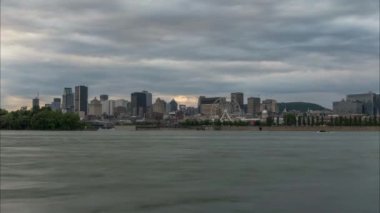 Montreal şehir manzarası zaman atlamalı yaz akşam, Timelapse.